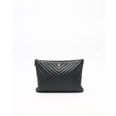 CHANEL Chevron Clutch Bag - Black