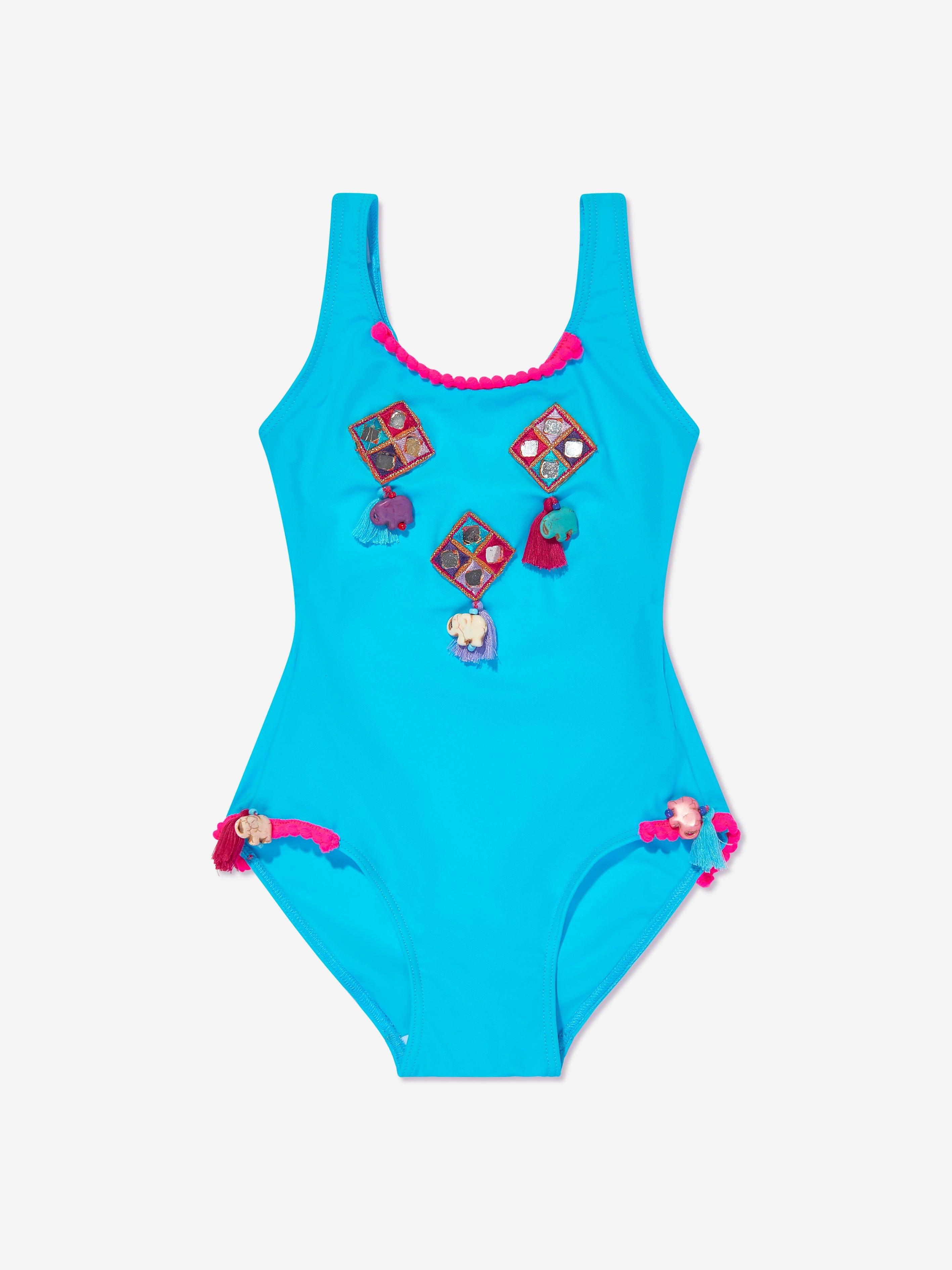 Selini Action Girls Boho Swimsuit in Blue - Blue / 2 Yrs (2 Yrs)