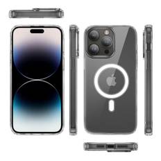 iPhone 14 PRO Skal Transparent - MagSafe - Stødabsorberende beskyttelse gennemsigtig