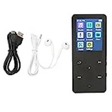 MP3-spelare, Bluetooth 5.0 1,8-tums Skärm MP4-spelare, 8 GB Minne 128 GB Expanderbar Bärbar Musikspelare Support Spelinspelning Elektronisk Bokfilm, 30 Timmars Uppspelning (Svart)