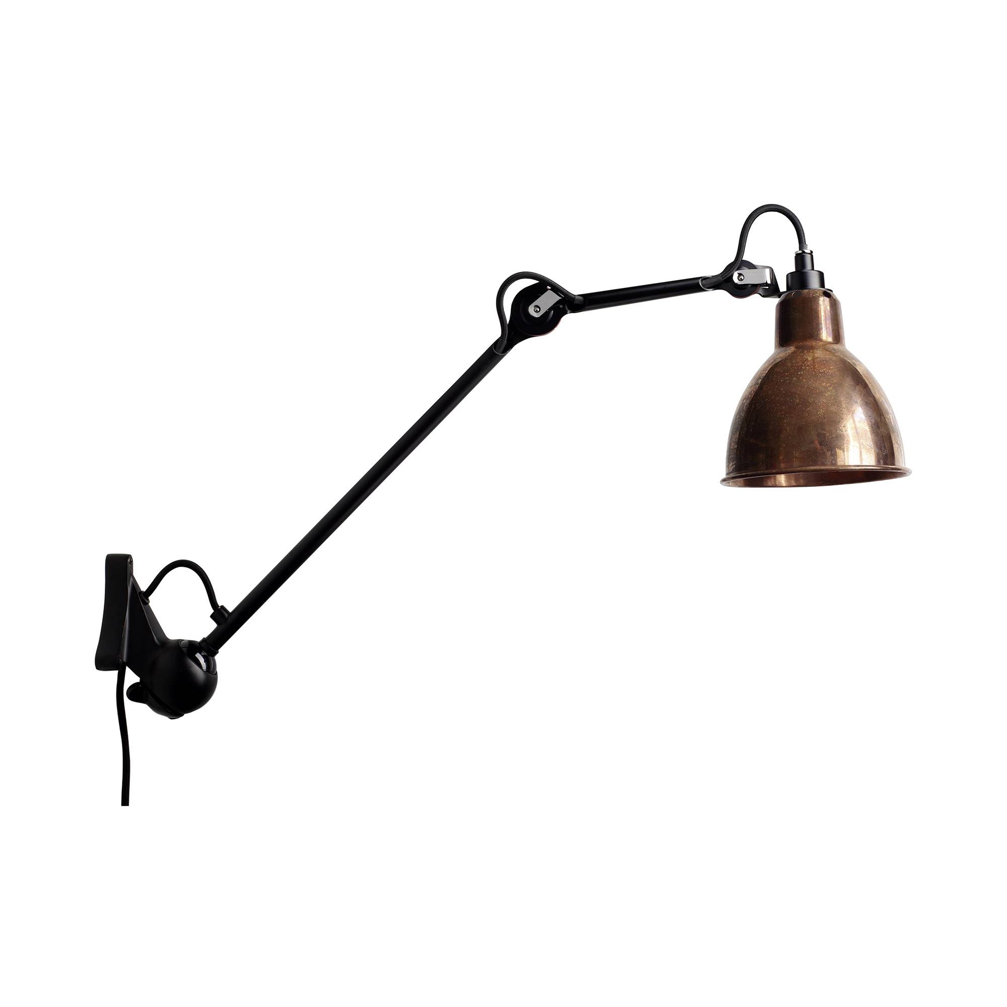 DCWéditions - Lampe Gras No222 - Round - Svart bas, Rå koppar - Vägglampor - Bernard-Albin Gras - Koppar