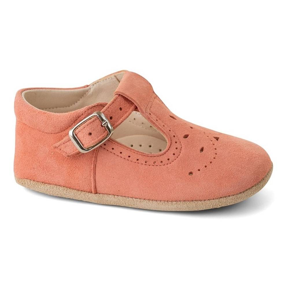 Pom Pom Begyndersko med Spænde, Coral Suede 24