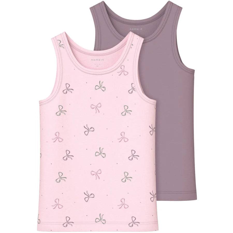 Name It - Name It Barely Pink Tank Top 2-pak Barely Pink Bow Noos.