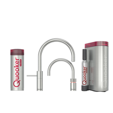 Quooker Twintaps Round Sæt M 3l Rustfr Inkl. Pro3 & Cube Beholder Q510980008-Q910560402