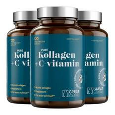 Great Essentials Pure Kollagen + C-vitamin Ekonomipack 3x120k