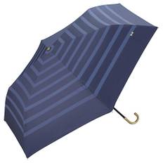 World Party Parasol Folding Umbrella Navy 50cm Ladies Umbrella with Bag Blackout Ribbon Border Mini (Wpc.) 801-203NV