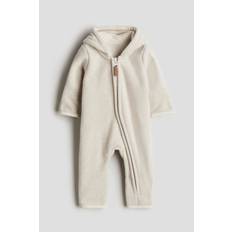Lys Beige Heldragt i fleece med hætte - Size: 62 (2-4M) - H&M
