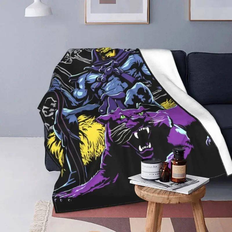 He Man Skeletor Filtar Bekväma Mjuka Flanell Vinter Masters Of The Universe Pläd för Soffa Resa Sovrum