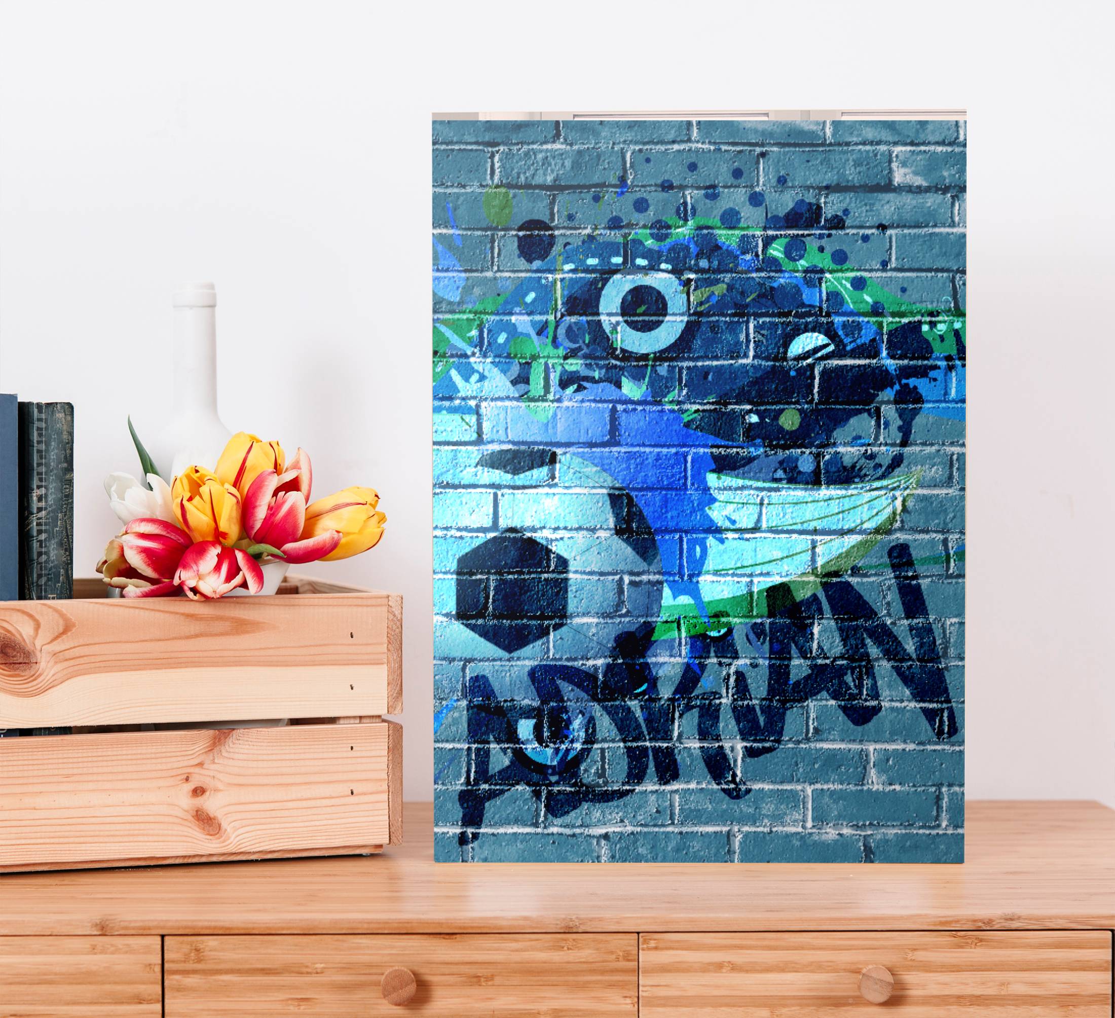 Fotbollsgraffiti med namnet hem kanvas canvas tavla