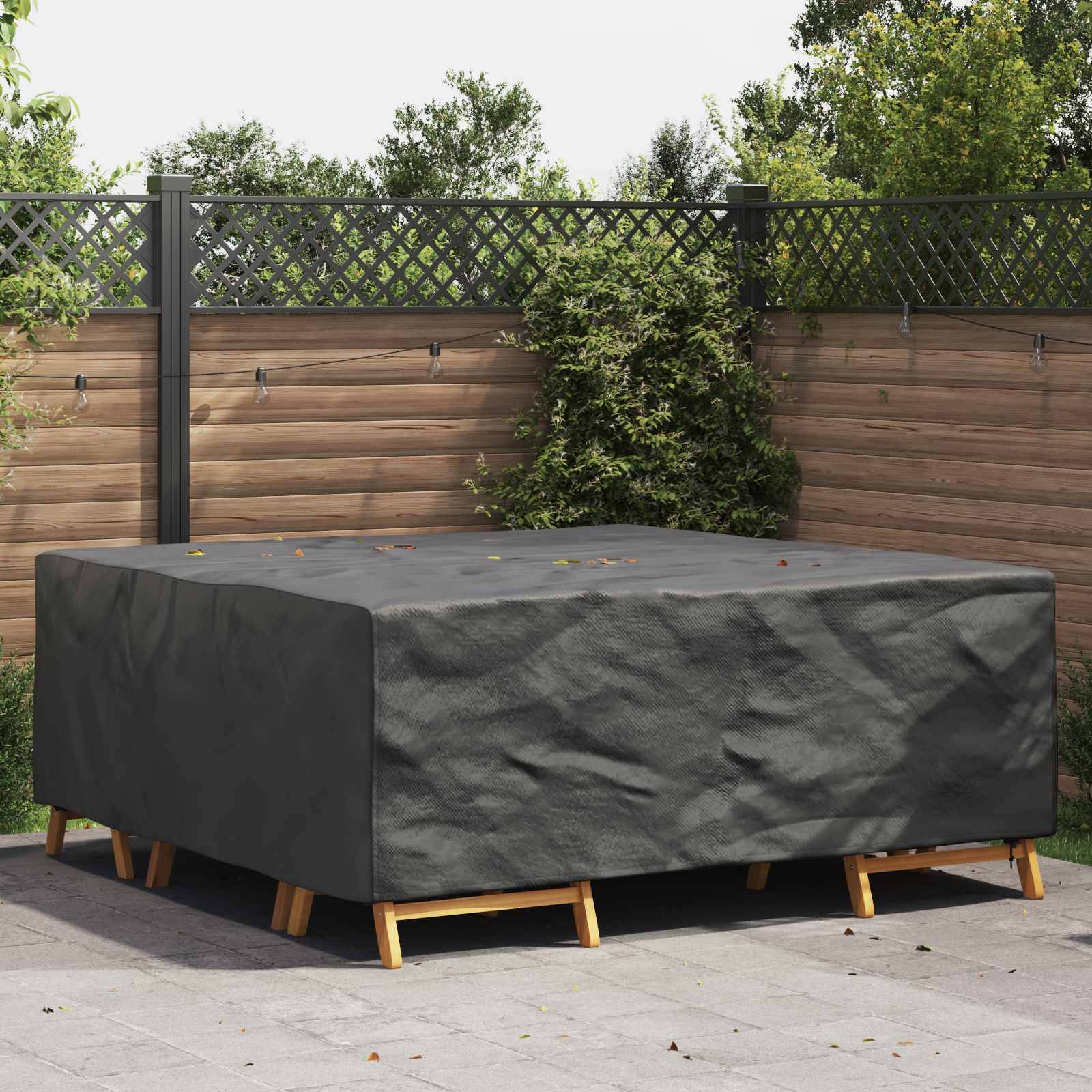 vidaXL Möbelöverdrag Enfärgad Svart 200 x 190 x 85 cm 600D