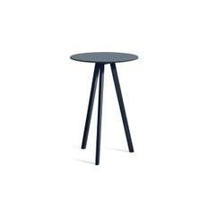 HAY CPH 20 2.0 High Table Ø: 70 cm - Deep Blue Lacquered Oak/Deep Blue Linoleum