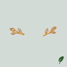 Fine Jungle Ivy Sparkle Leaf Ørestikker