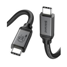 Silkland 40Gbps USB4 für Thunderbolt 4 Kabel 3m, USBC Kabel 8K@60Hz 4K@144Hz HDR, 240W 48V 5A PD3.1 USBC für Thunderbolt 5 Kabel 3M für MacBook, PSSD, Dock, iPhone 16/15, Monitor, VR Set