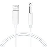 iSkey Aux-sladd kompatibel med iPhone, 3,5 mm aux-kabel för bil kompatibel med iPhone 8/7/11/XS/XR/X/iPad/iPod för bil/hemstereo, högtalare, hörlurar, stöder alla iOS-versioner – 1,0 m vit