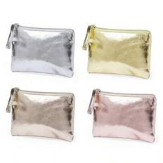 Mini PU-läderplånbok myntväska nyckelväska nyckelhållare ficka förvaringsväska transparent dragkedja vattentät bärbar tunn myntpåse kvinnor plånbok mi - Multifärgad (Champagne-S,Guld-S,Silver-S,Champagne-L,Guld-L,Silver-L)