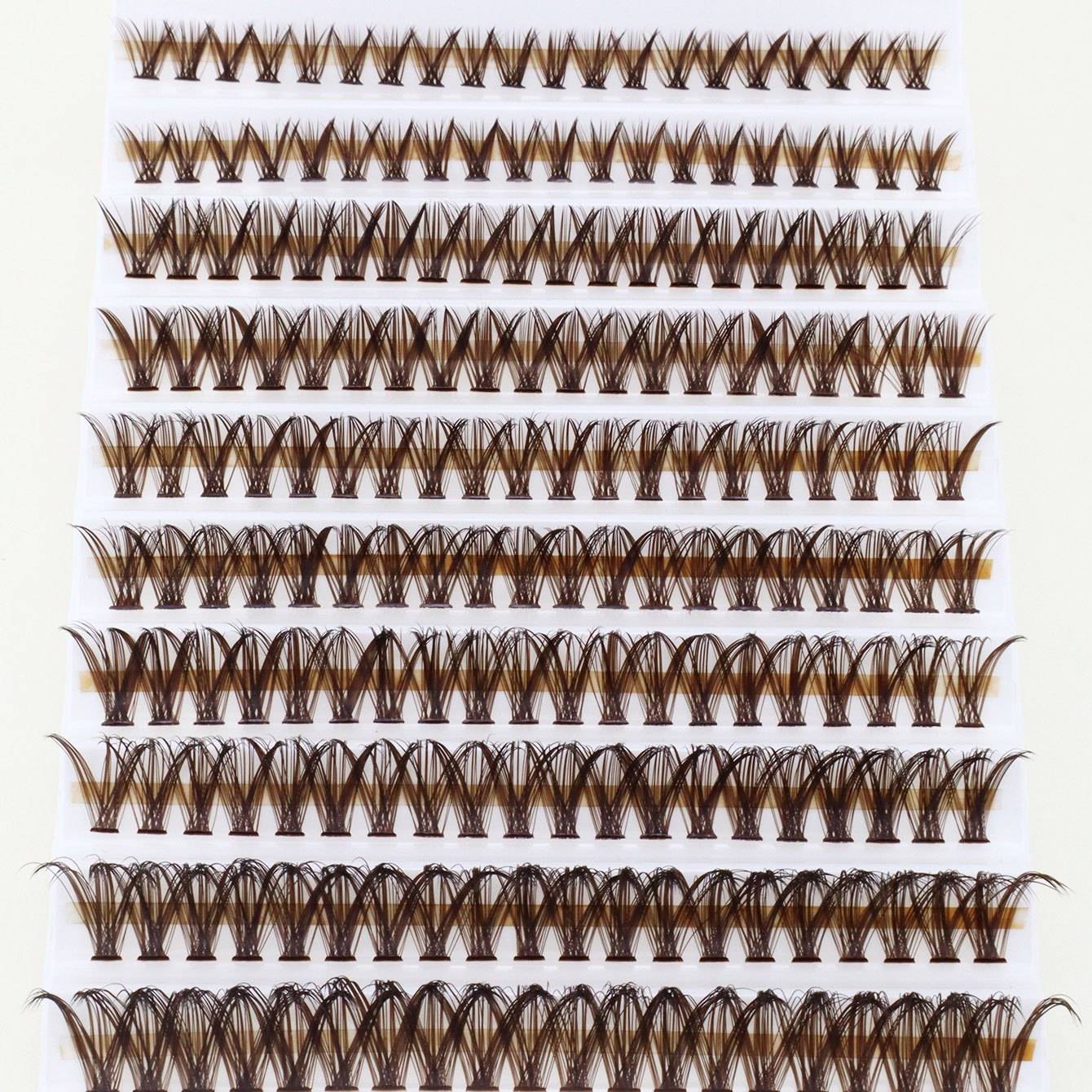 TEMU 200 Clusters Thick 40d Brown Single Eyelash Extensions, Fluffy, Self-application, Mixed 8mm/16mm, Suitable For Beginners, Large Capacity, Suitable For Home And Travel, Eyelash Makeup