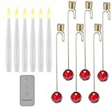 Flameless Taper Candle,LED Flameless Taper Candles | 6X batteridrivet ljus,Flamlösa ljus Batteridrivna ljus för jul, fester, bröllop