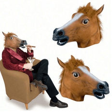 1 st hästhuvudmask cosplay maskerad halloween rolig kostym huvudbonad, jul - brun (Svart 1st,Brun 1st,Vit 1st)
