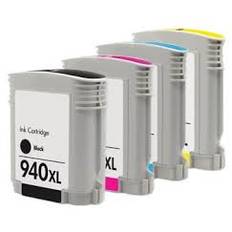 Sampack med 4 styk HP 940 B/C/M/Y. Kompatible blækpatroner indeholder i alt 153ml.