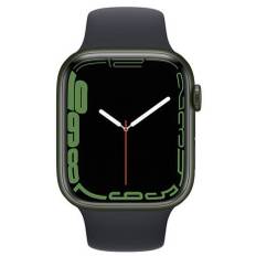 Apple Watch Series 7 Aluminium 45 mm (2021) | GPS + Cellular | grøn | Sportsrem Midnight