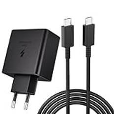 USB C-laddare 45W snabbladdare för Samsung Galaxy S23+, S23 Ultra, S22+, S22 Ultra, S23, S21 Ultra 5G, Note10+, A53 5G, Tab S8, S8+, S8 Ultra, Tab S7, S7+, S7 FE, med 5A Type-C laddkabel 2M