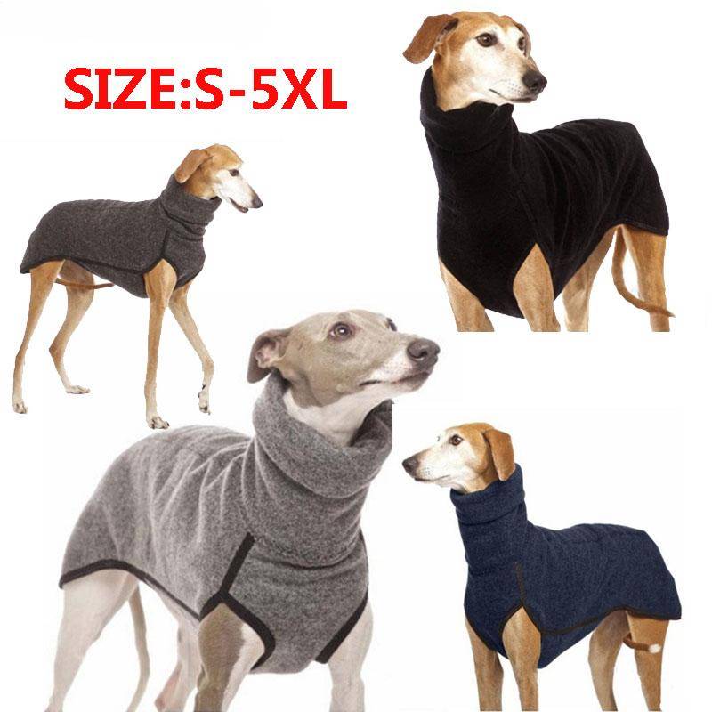 Pet High Collar Jumper Tröja Vinter Greyhound Whippet Hundkläder Coat Jacket mörkgrå färg