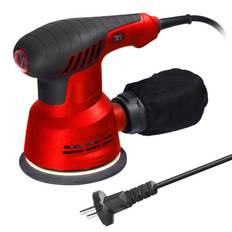 300W handhållen elektrisk excenterslip 5 tum 125 mm slipplatta Elektrisk slipmaskin Träbearbetning EU Plug röd
