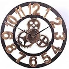 Industrial Gear Wall Clock Gear Hanging Clock Wind up Clock Vintage Clock Black Wall Clock Industrial Wall Clock Outdoor Decor Mechanism Gear Clock,Digital gold,27.5 inch