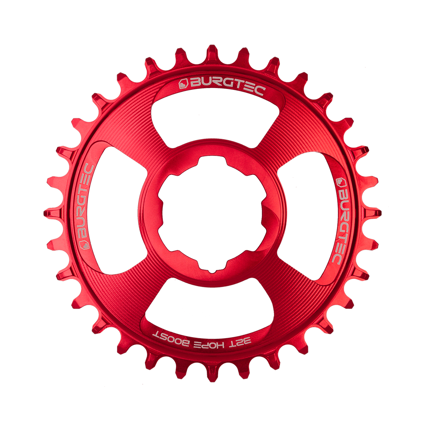 Burgtec Hope Boost Direct Mount Thick Thin Chainring, Race Red / 34T (34T)