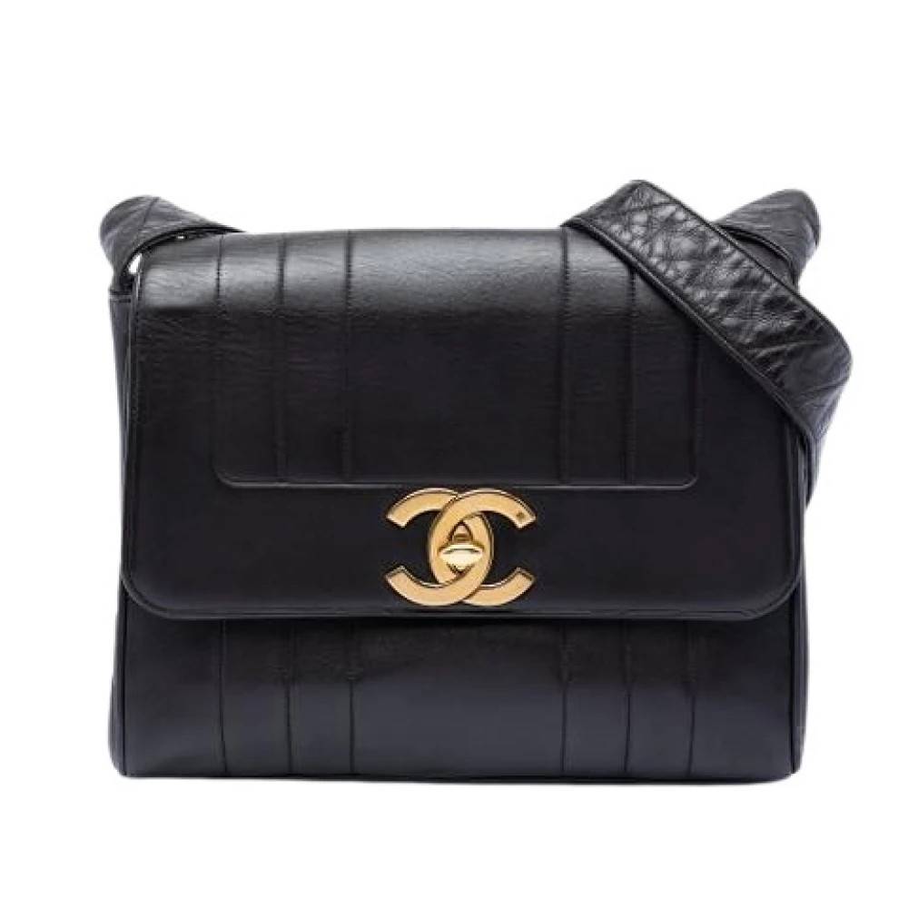 Chanel Vintage Pre-owned Flap Skuldertaske - Vintage - Dame - Sort - ONE SIZE - Uld