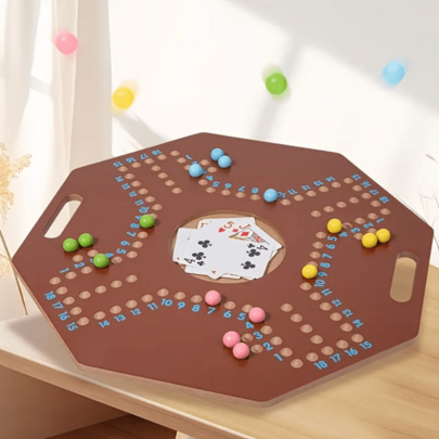 1 set arabiskt pokerspel i trä - Brädspel med kortspel för familjeunderhållning, flygande schackspel för flera spelare, blandade färger, bekväm design - Multifärgad (1 uppsättning,2 set,Pokerbrädspel - Uppgraderad version,Schackbräde Plus Size - XL)