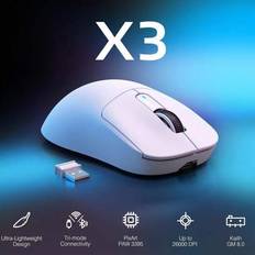 ATTACK SHARK X3 Trådlös Gamingmus, 49g Ergonomisk Datormus, Trippellägen PAW3395 26K DPI Optisk Sensor, 200 timmars Batteritid, Programmerbara Knappar - Multifärgad (Multi-size)