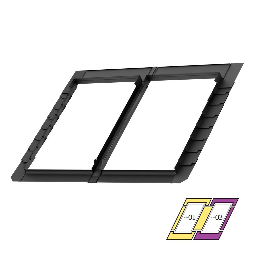 VELUX kombiinddækning til ovenlysvindue, horisontal duo kombi - EKW 0021E - MK12 - 78 x 180 cm