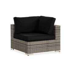 Bahamas Hörnmodul utomhus i konstrotting - Grå / Svarta dynor Moduler utesoffa Comfort Garden