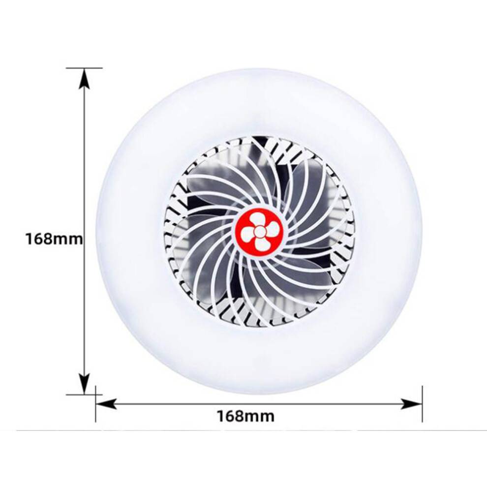 Bærbar ventilator til camping, USB-batteridrevet ventilator med LED-lys, timerfunktion, stille drift til fiskeri og udendørsaktiviteter (kan foldes