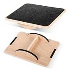 Balansbräda trä, inomhusbräda skateboard, 40 x 30 x 8 cm sport balansbräda professionell wobble board för vuxna halkskydd 350 lb balansbräda för sjukgymnastik stående bord kärna styrka