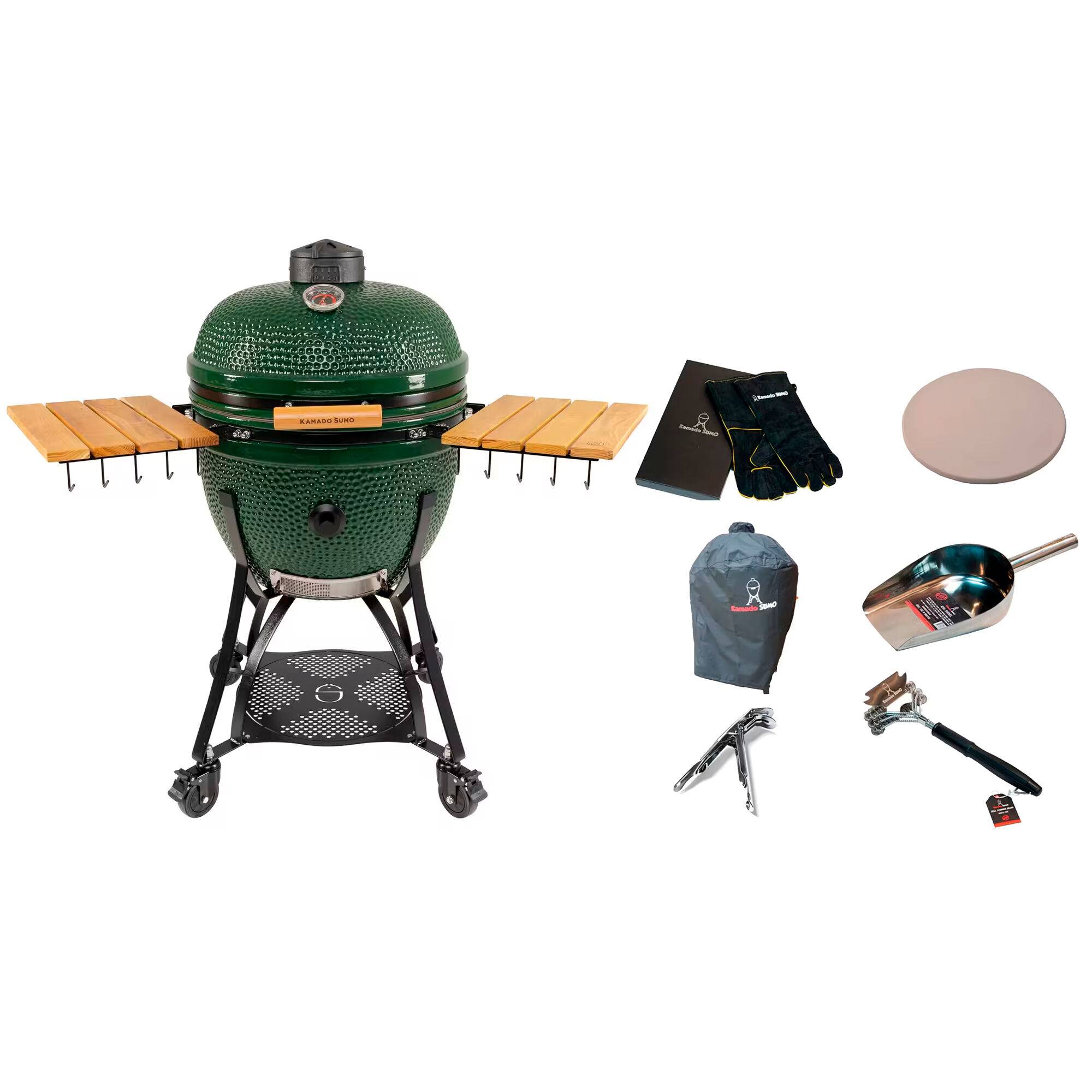 Kamado Sumo Maxi Gen 2 kamadogrill med tilbehørspakke, grøn