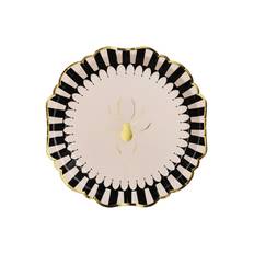 6 st. Paptallrikar Svart/Beige med guld Spindel 23 cm – Läskigt snygga till Halloweenfesten
