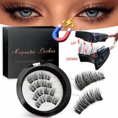 1 par CC Curl magnetisk eyeliner och magnetiska ögonfransar - naturligt snygga återanvändbara lösögonfransar och magnetiska klämmor, 8-12 mm konstmink