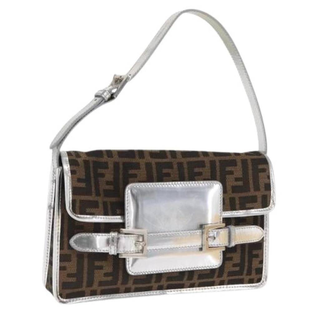 Fendi Vintage - Pre-owned Zucca Canvas Axelremsväska Vintage - Dam - ONE Size -