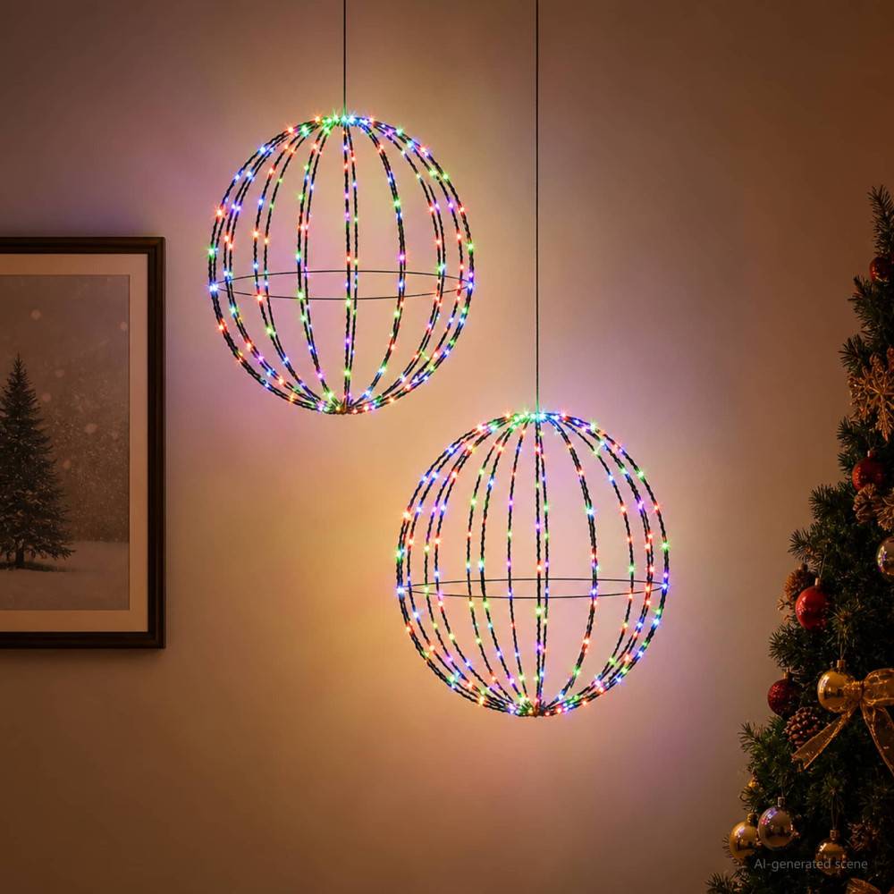 Julspira med belysning 2 st 320 LED-lampor RGB