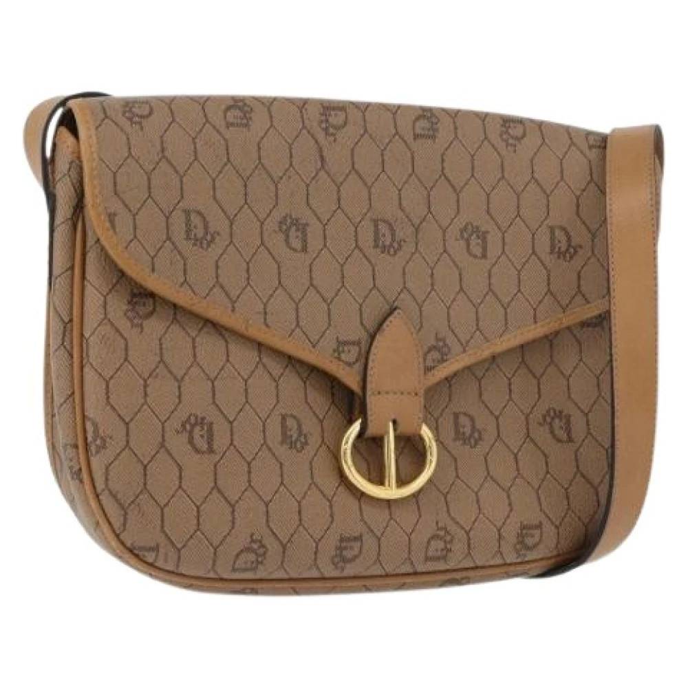 Dior Vintage Pre-owned Plastic Honeycomb Canvas Skuldertaske - Vintage - Dame - Beige - ONE SIZE - Uld