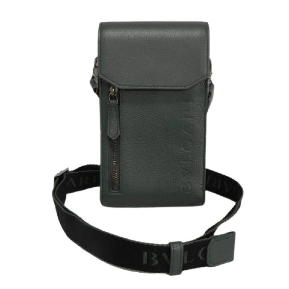 Bvlgari Vintage Pre-owned BB MAN Grain Calf Leather Shoulder Bag - Vintage - unisex - Grøn - ONE SIZE - Uld