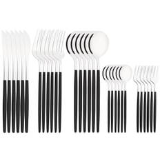 Hive Mind Scandinavian Style Cutlery Assorted Set for 6 People Knife for Home Dishwasher Wedding Gift 30-Piece Spoon, Fork, Restaurants, Use, Safe,