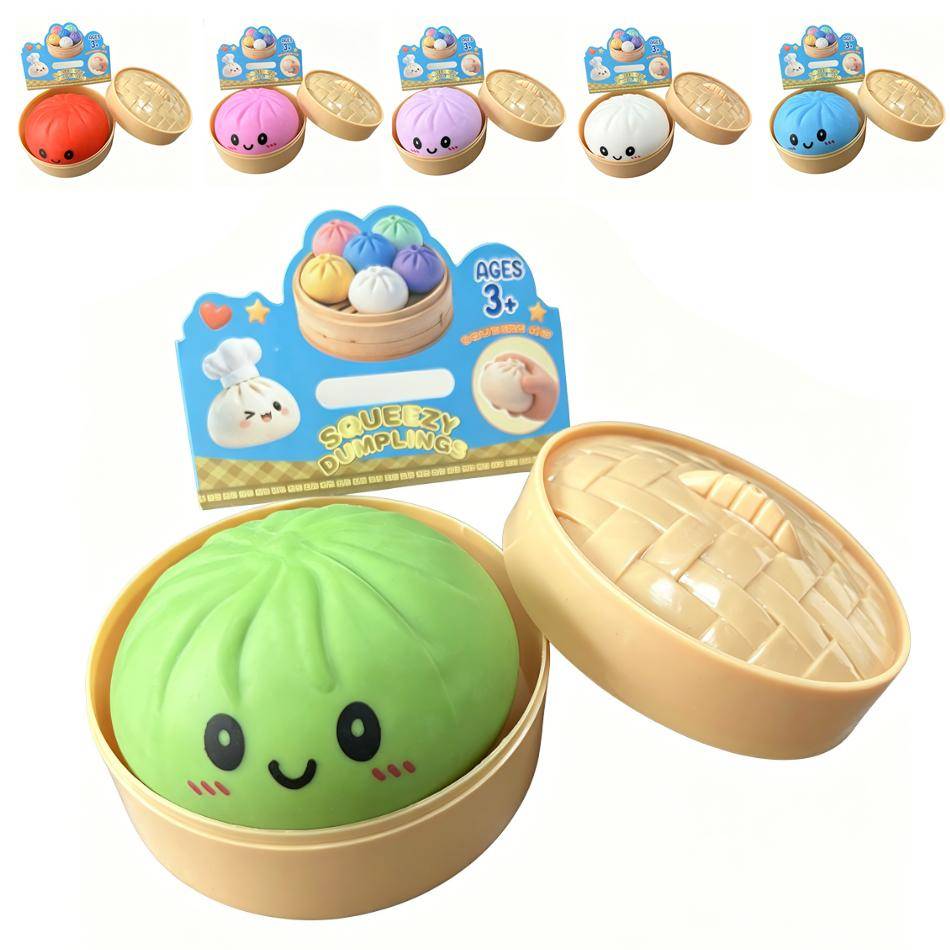 Brand New Dumpling Squishy Toy Simulation Food Play Toy Colorful Food Slow Rising Sensory Stress Relief Toy Anti-Stress Squeeze