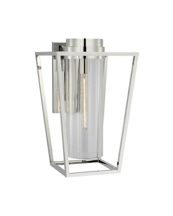 Visual Comfort Presidio vägglampa ram nickel/klarglas M - Silver