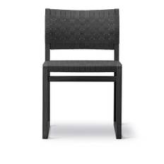 Fredericia Furniture - BM61 Chair Linen Webbing, Svartlackerad, Sits svart - Matstolar - Børge Mogensen