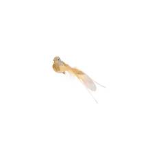 Fugl med clips og naturfjer Beige