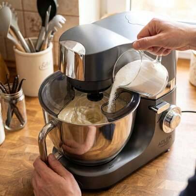 Ståtmixer, planetblandare, 4-i-1 XXL köksmaskin med köttkvarn - 7L rostfri stålskål, 6 hastigheter, köttkvarn med 3 silar, 2200W