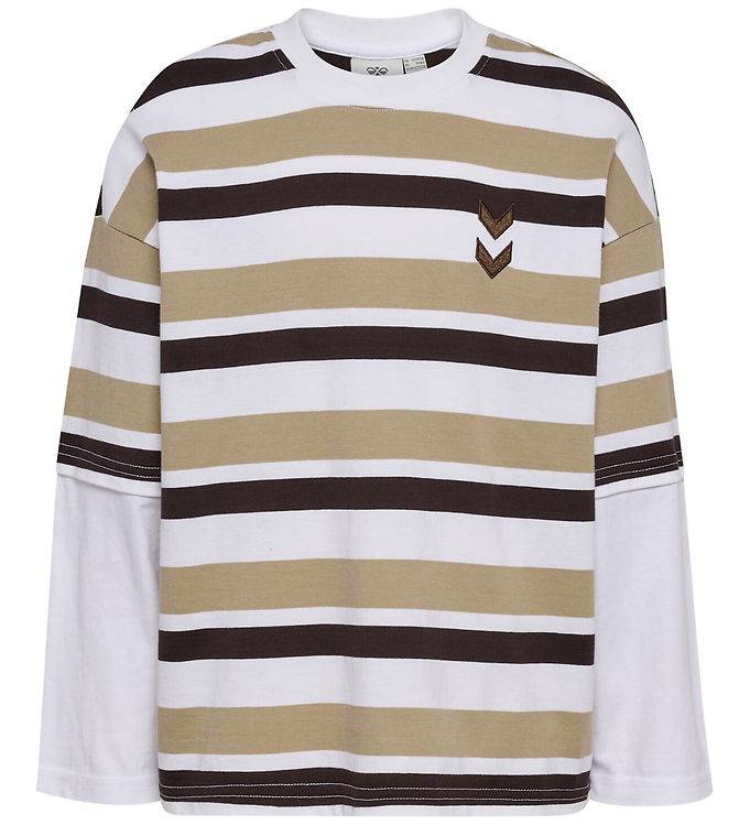 Hummel Bluse - HmlJr Silly - Silver Mink m. Striber - Hummel - 5-6 år (110-116) - Bluse